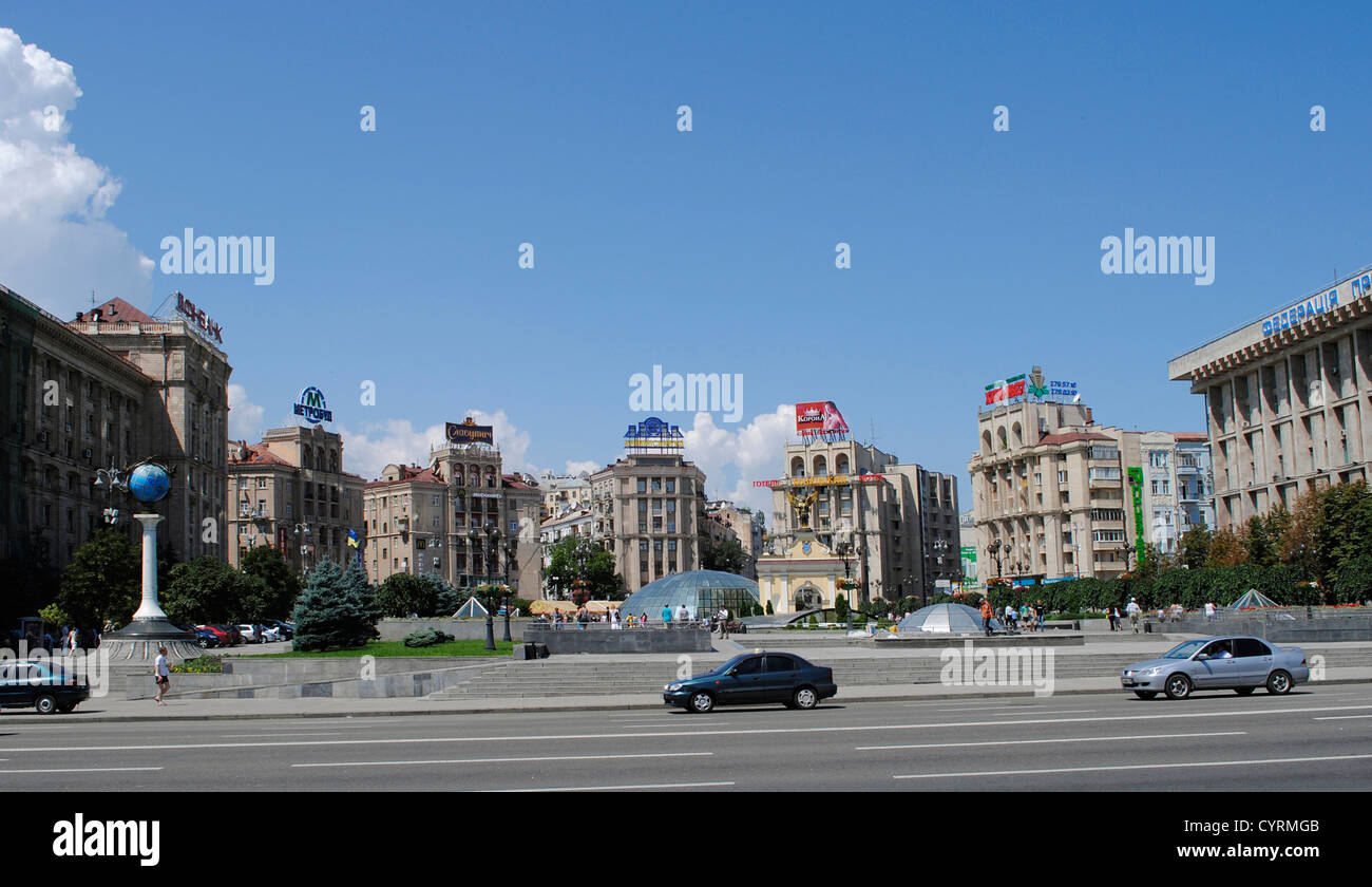 Ukraine. Kiev. Maidan Nezalezhnosti (Independence Square). Stock Photo