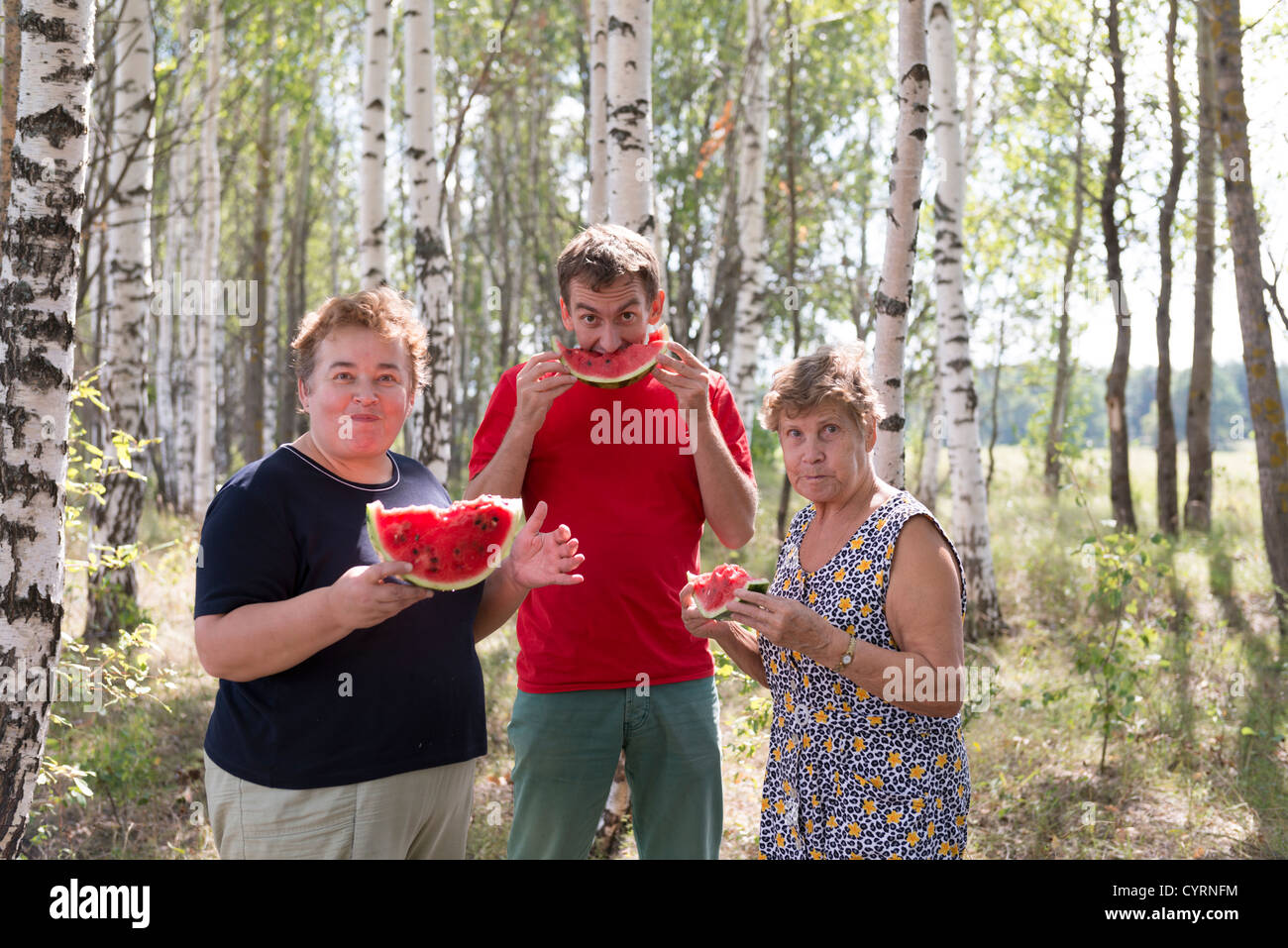 rf [Adults Only] [Three People] Kasimov birch 3 Stock Photo