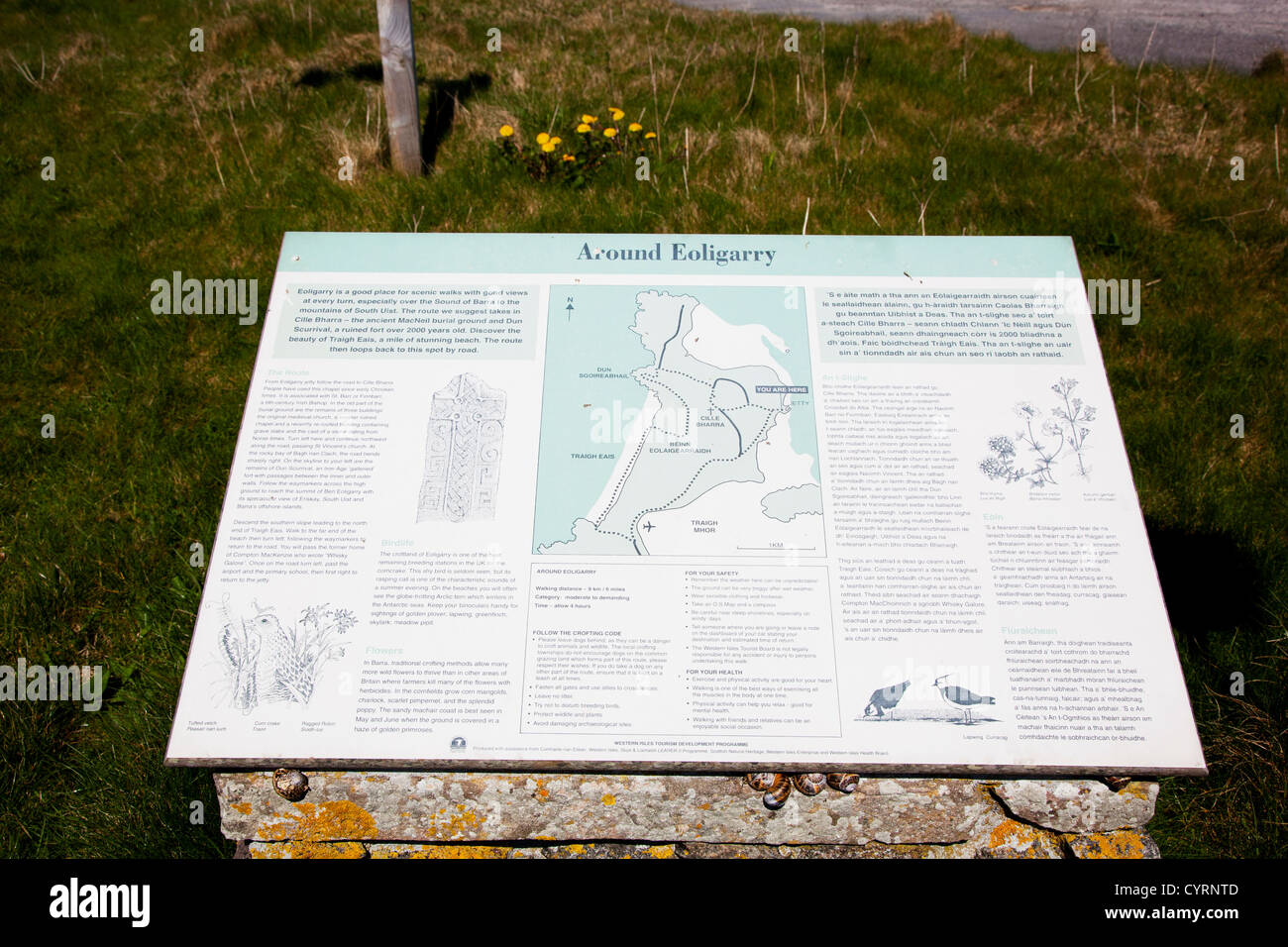 Eoligarry Map, Barra, Outer Hebrides, Scotland, UK Stock Photo