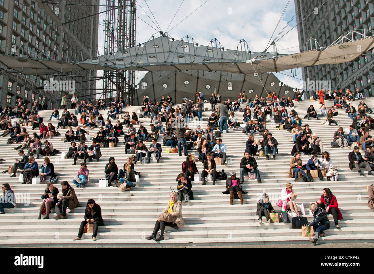 Paris La Defense The Great  La Grande Arche  by Otto von Spreckelsen France Stock Photo