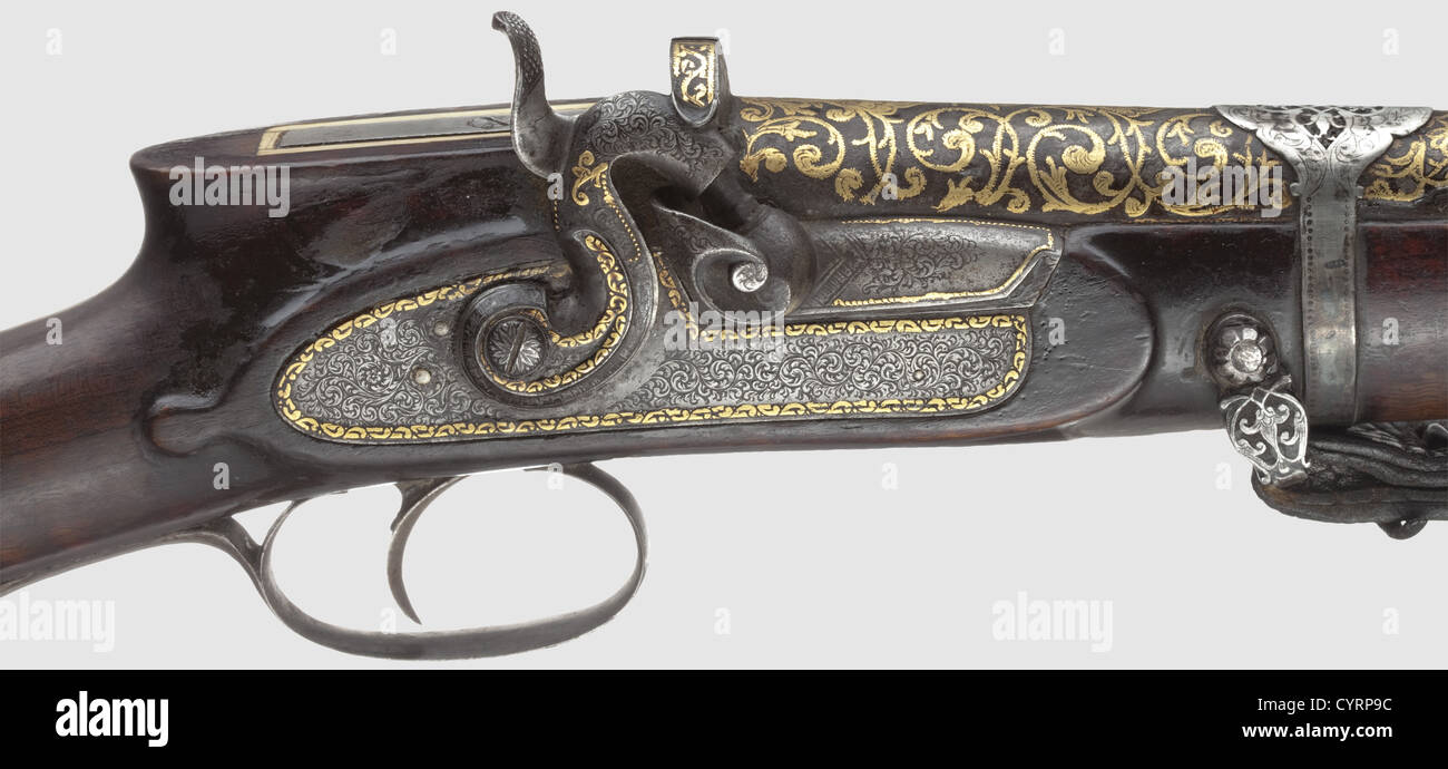 Gold inlaid gift percussion rifle hi-res stock photography and images ...