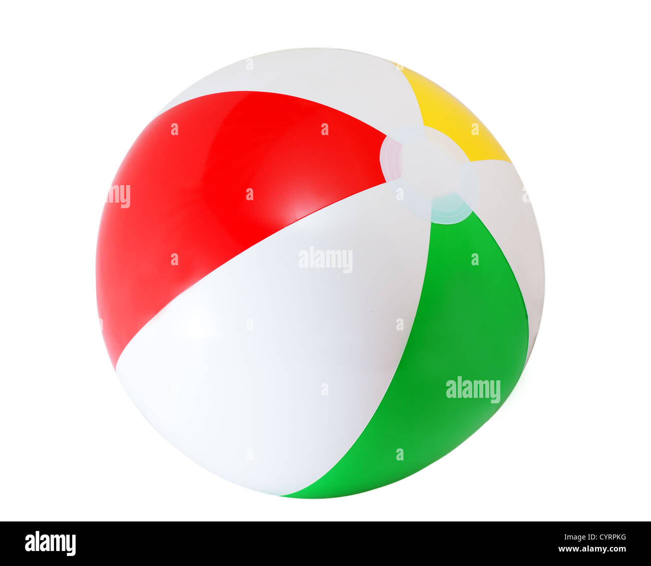 Colorful beach ball isolated on white Stock Photo - Alamy