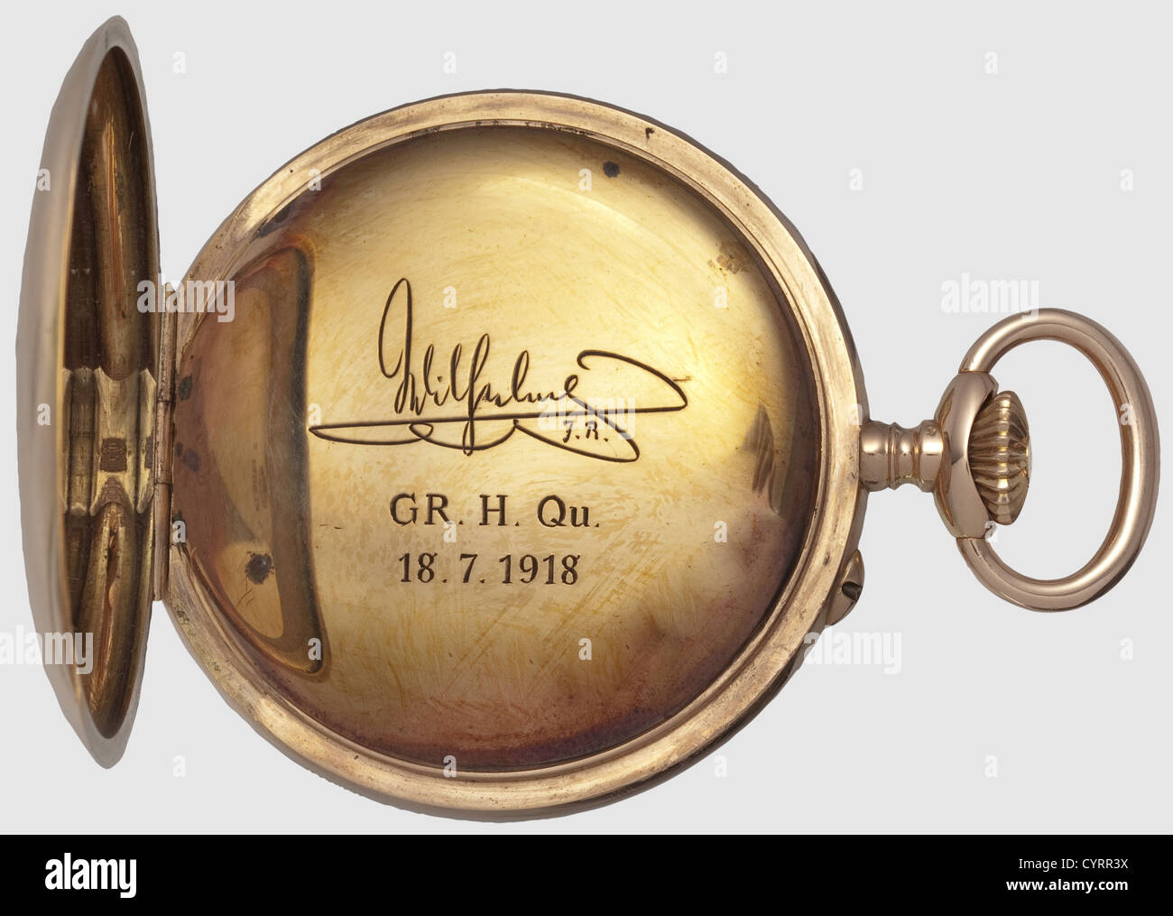 Kaiser Wilhelm II,gold pocket watch,a gift to Hermann Göring 1918 Stock