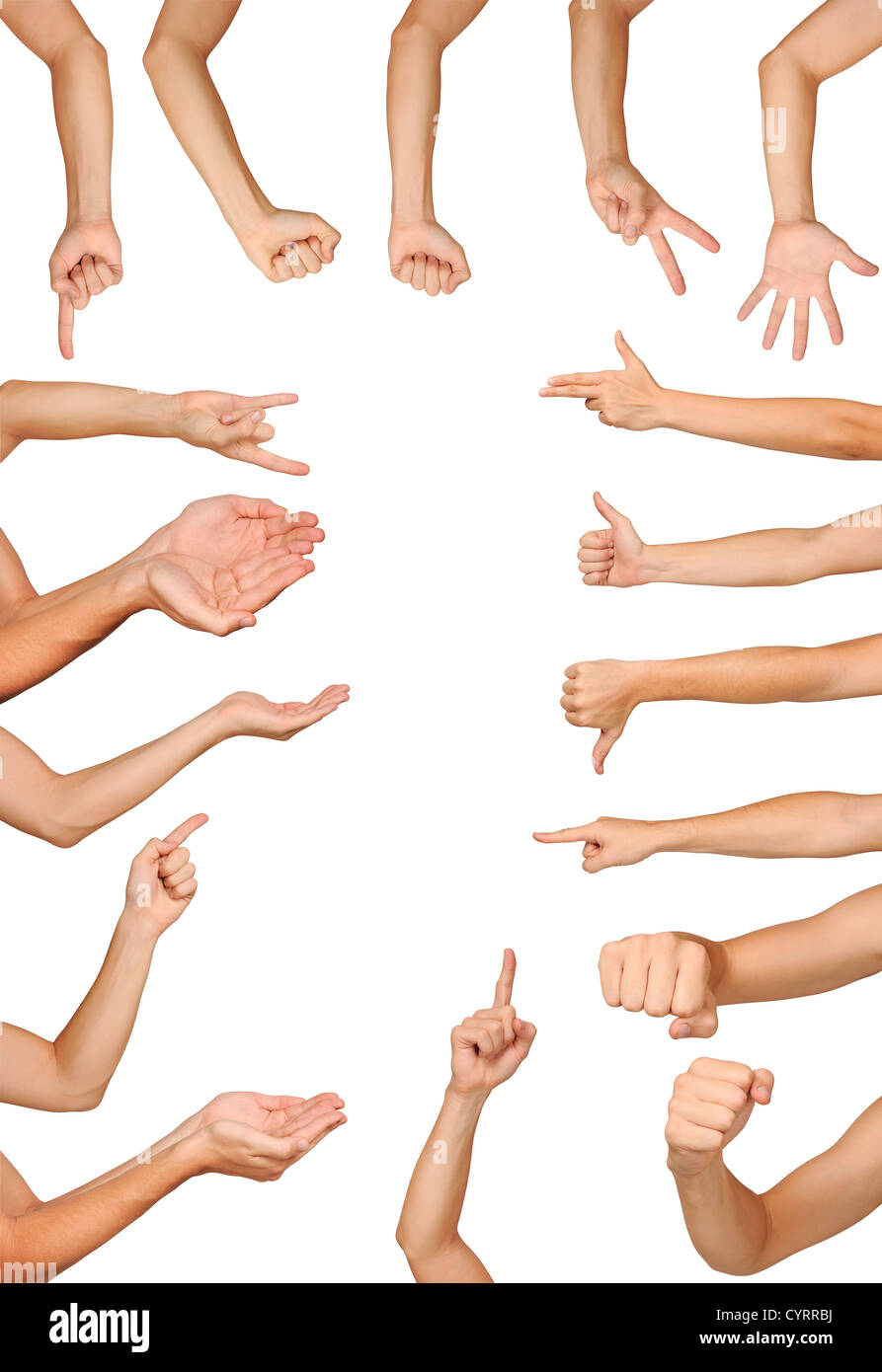 Collection of high resolution male hand gestures Stock Photo Alamy