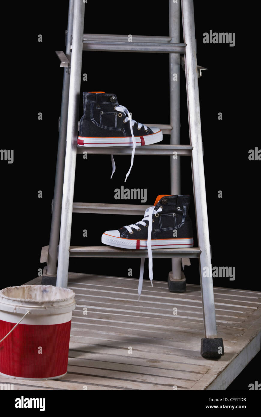 Shoes on a step ladder Stock Photo Alamy