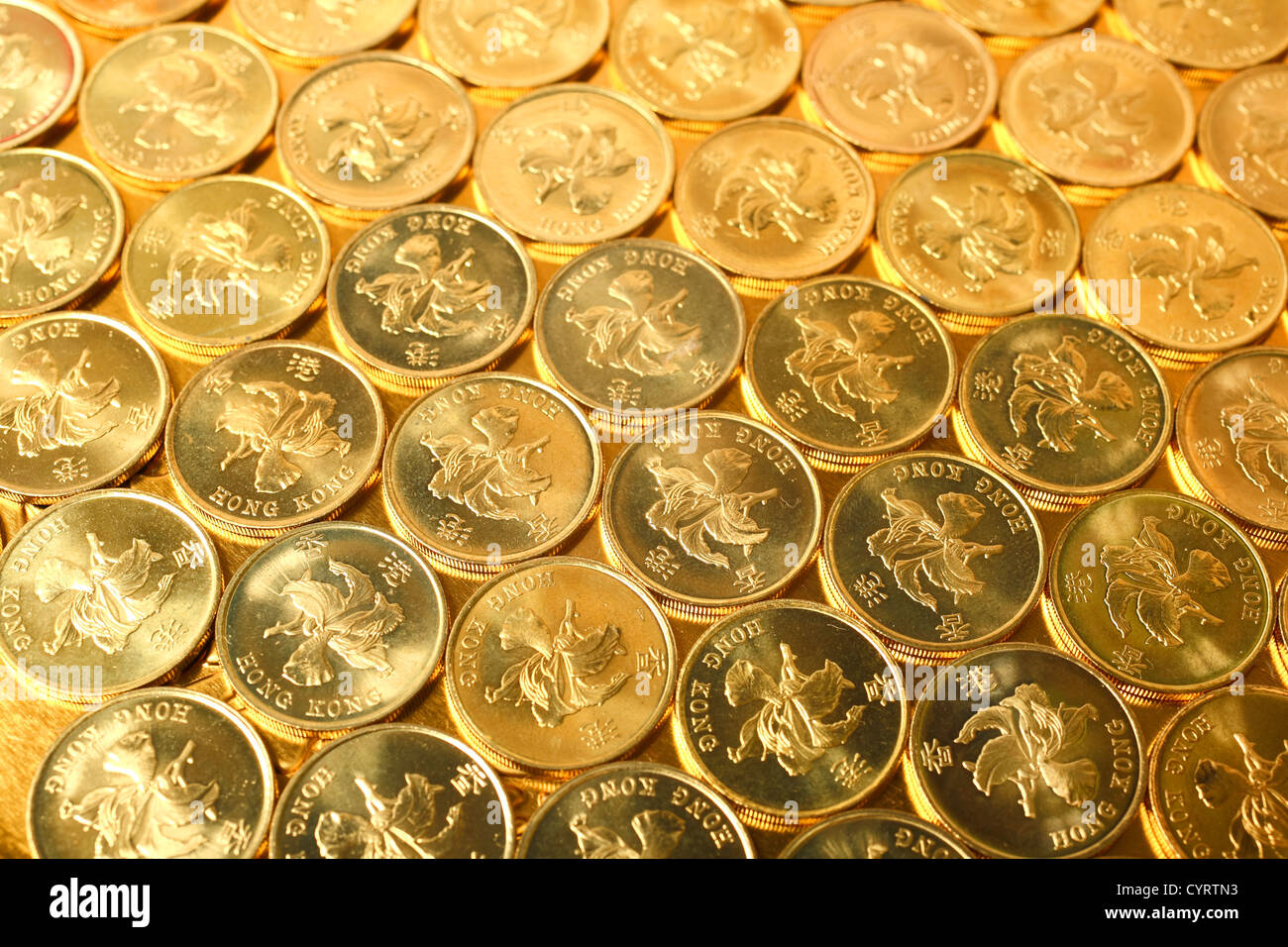 gold coins , Hong Kong currency 0.5 coins Stock Photo Alamy