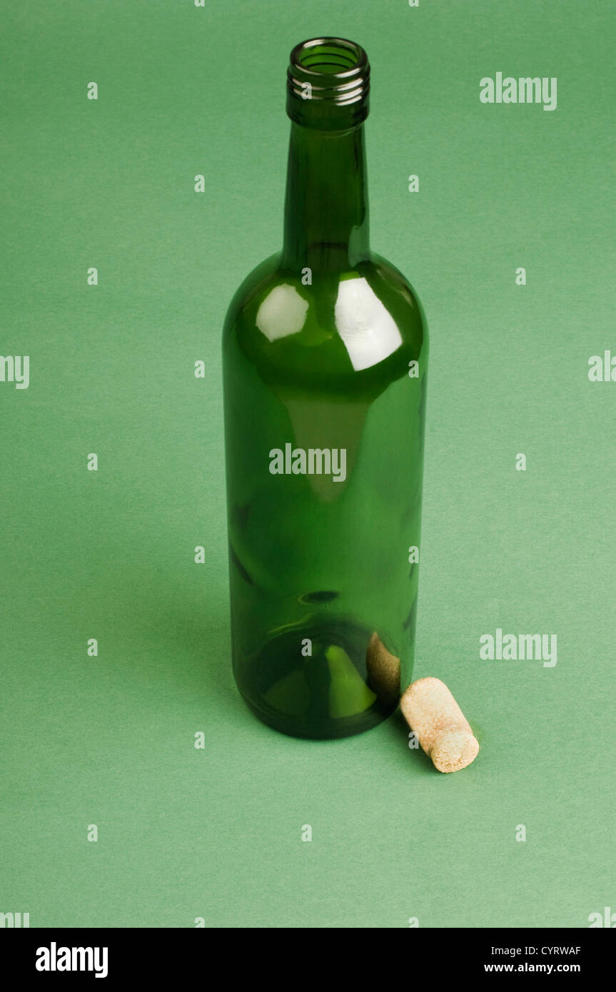 Closeup of an empty wine bottle Stock Photo Alamy