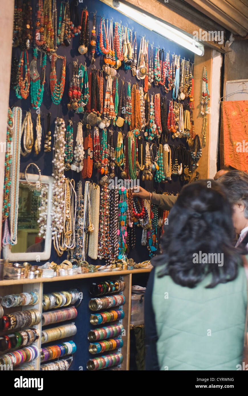 Customers shopping in a jewelry shop, New Delhi, India Stock Photo Alamy
