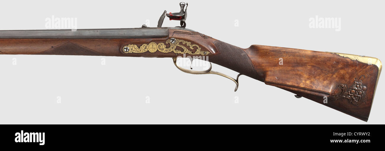 A pair of flintlock rifles,Christoph Joseph Frey in Munich,circa 1740 ...