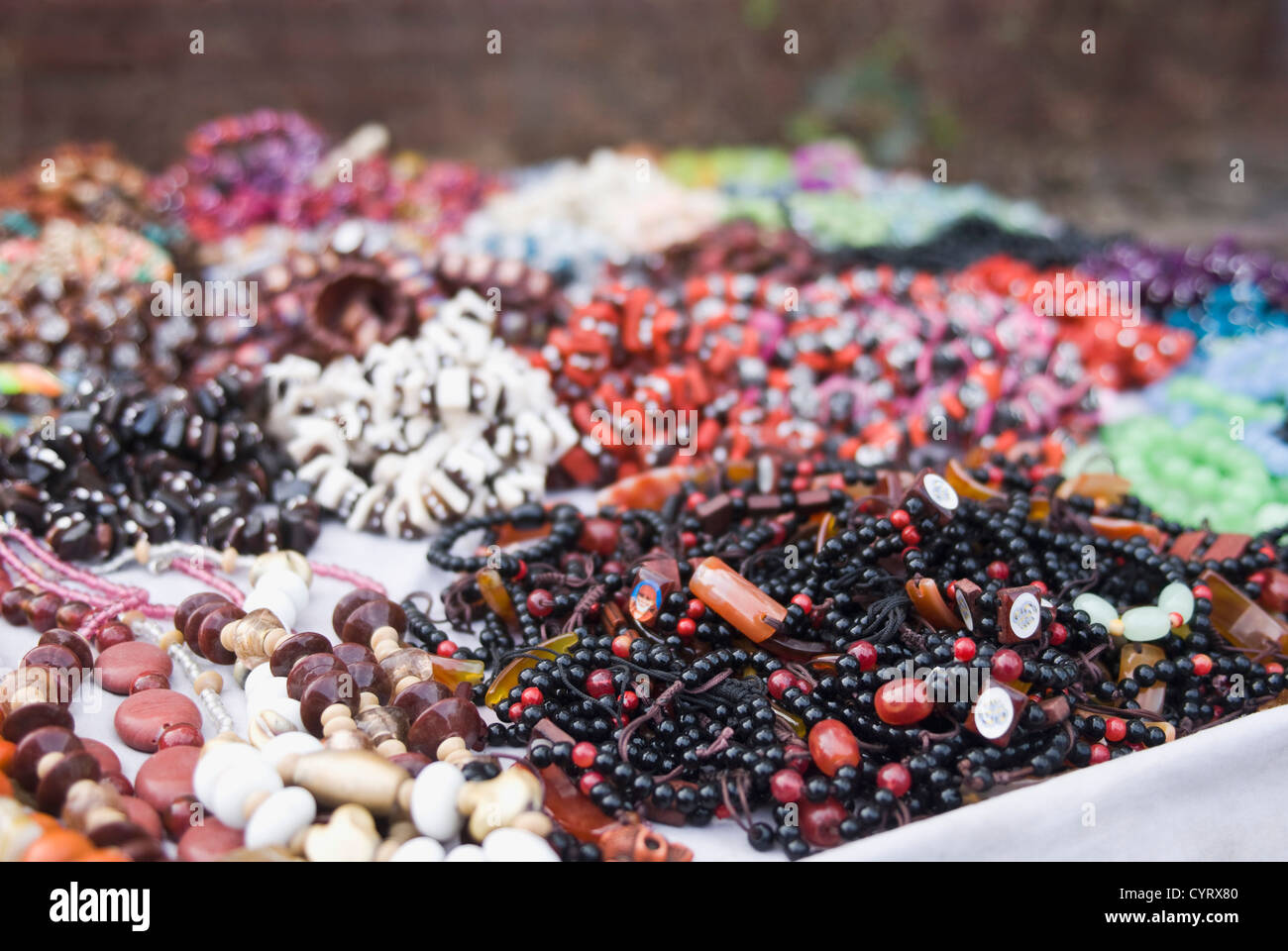Closeup of craft products at a market stall, New Delhi, India Stock