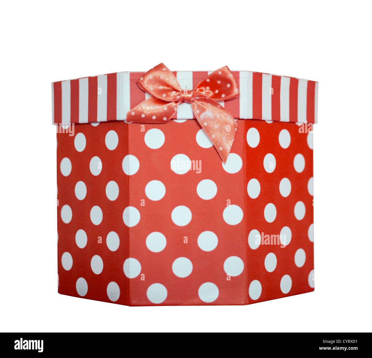 Single red gift box isolated on white Stock Photo - Alamy