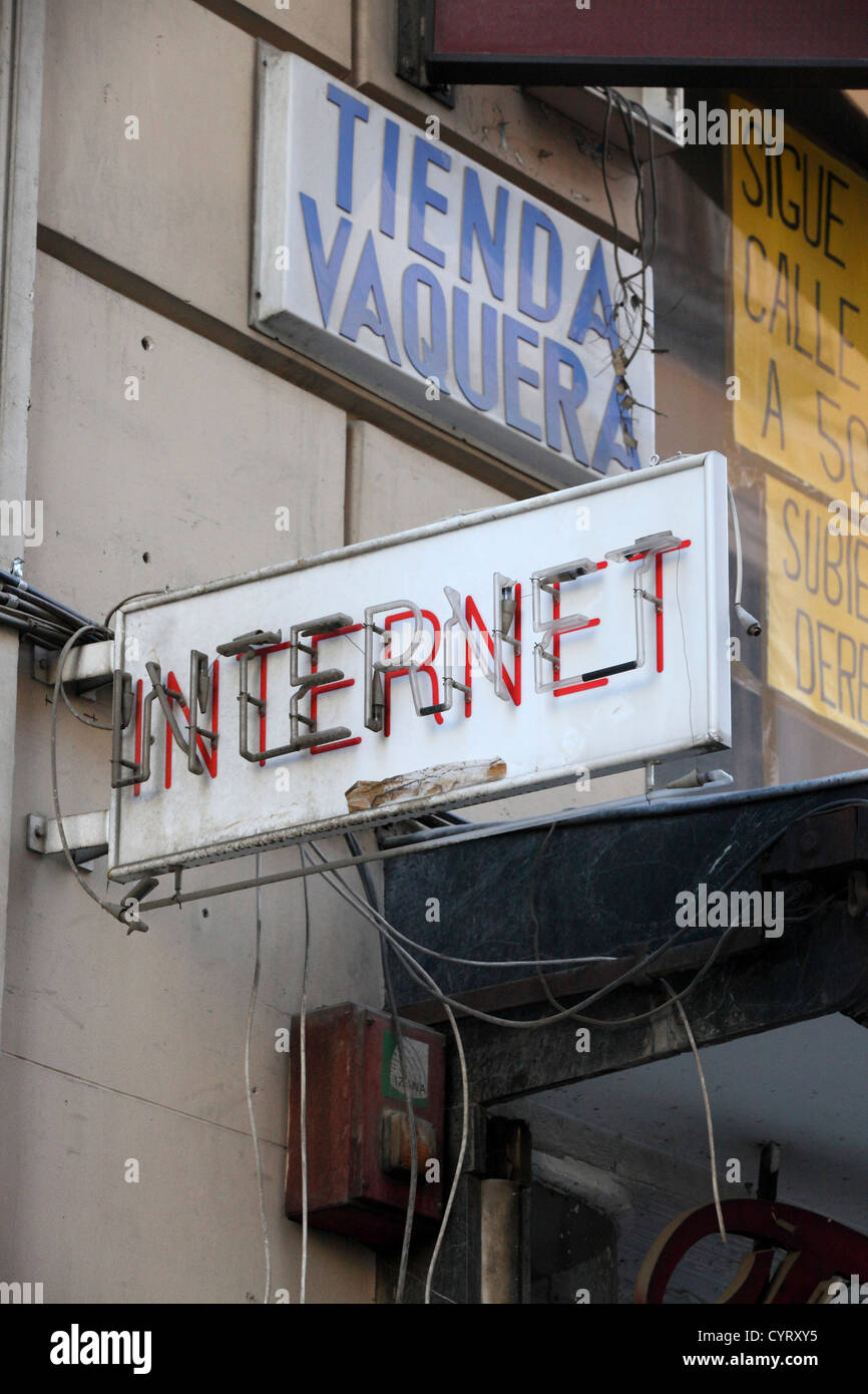 Tienda Vaquera (denim store), Internet, Madrid, Spain. Stock Photo