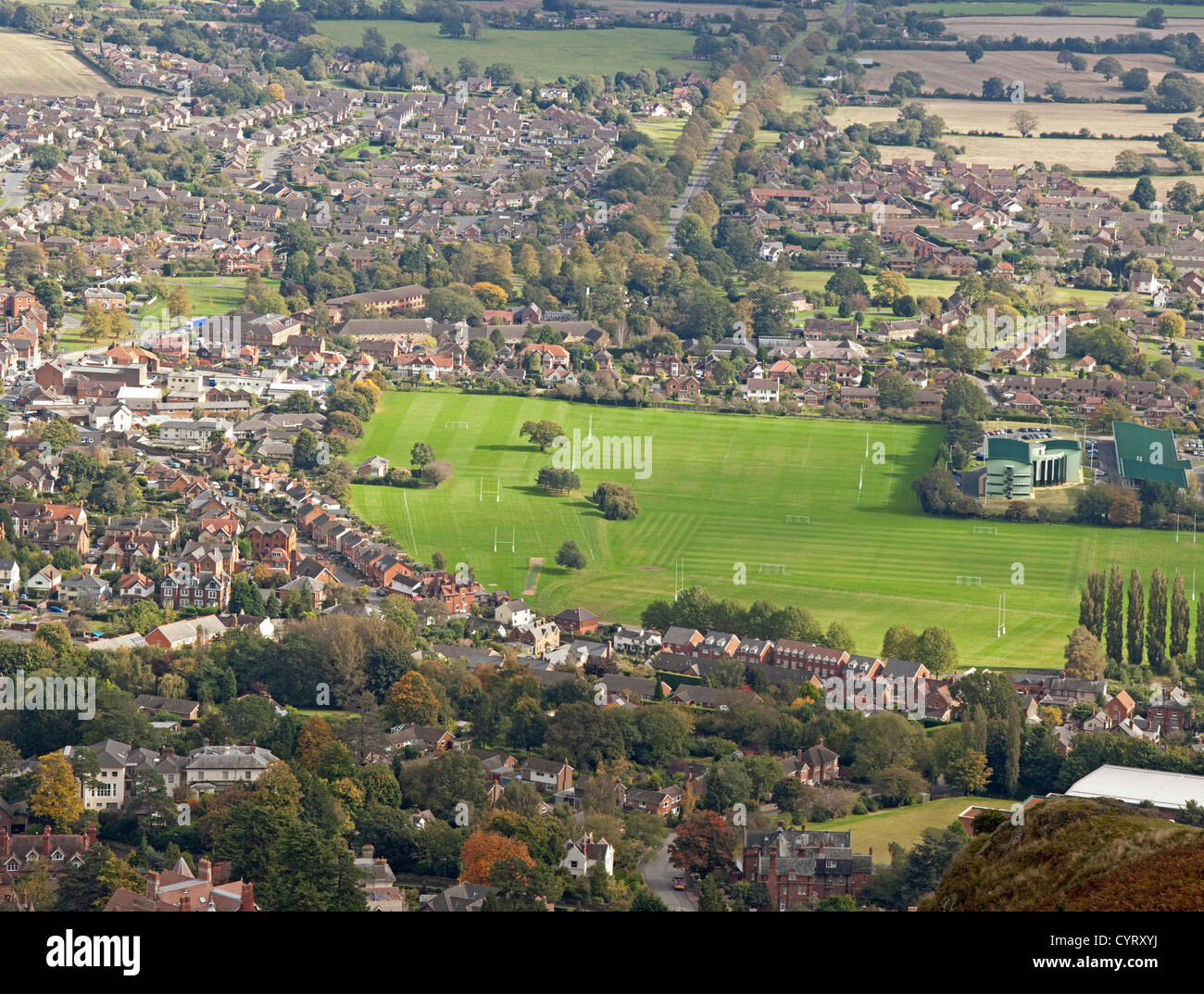 School sports field Malvern, Worcestershire, England UK Stock Photo Alamy