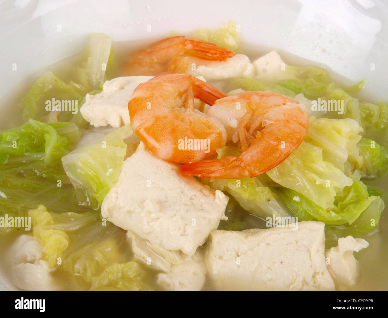 Chinese Chicken stock tofu soup Stock Photo Alamy