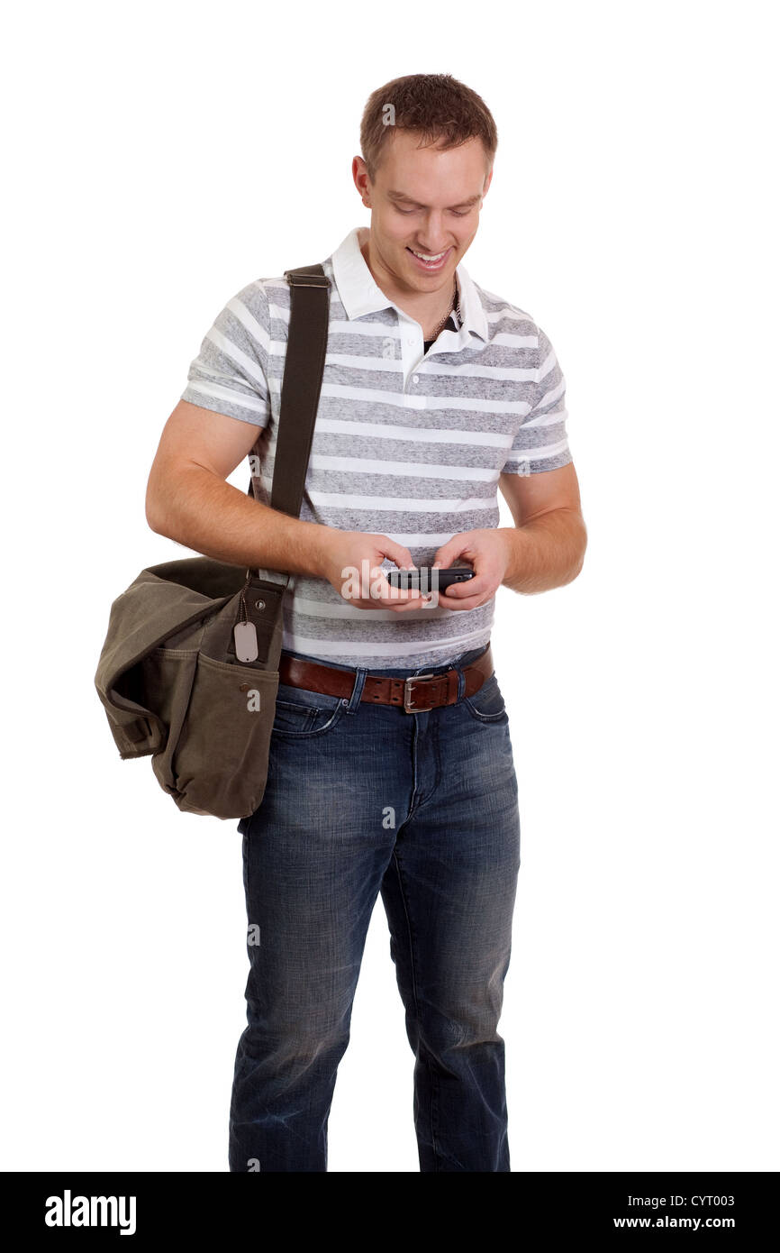 Young Man With Mobile Phone Stock Photo