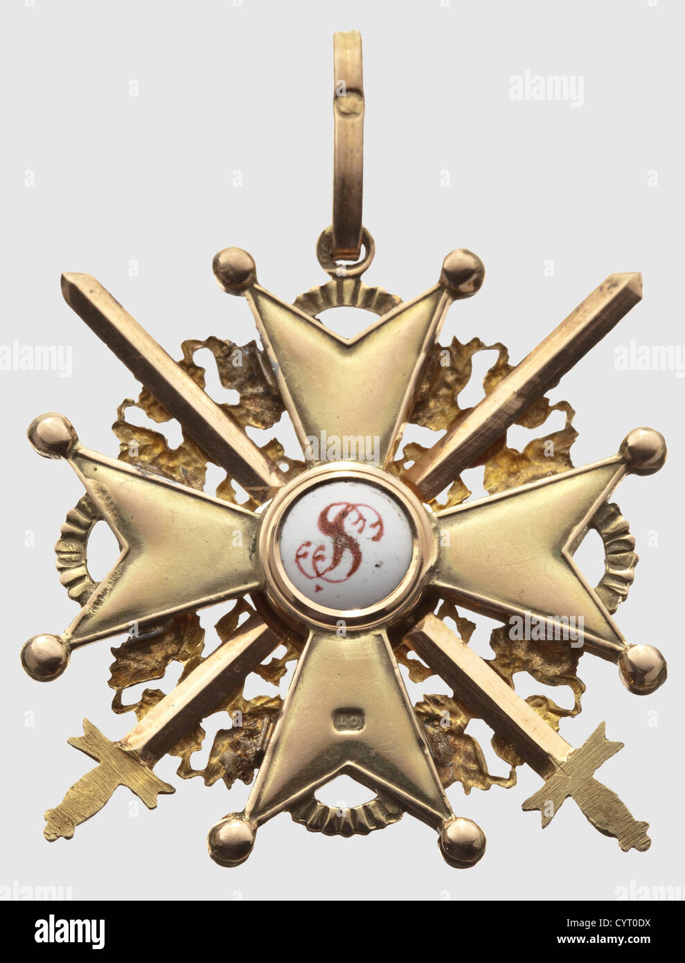 A Russian Order of St. Stanislaus, 3rd Class Cross with Swords Ca Stock