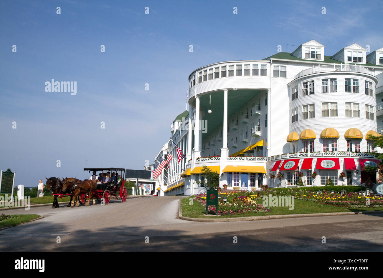 The Grand Hotel on Mackinac Island located in Lake Huron, Michigan, USA. Stock Photo