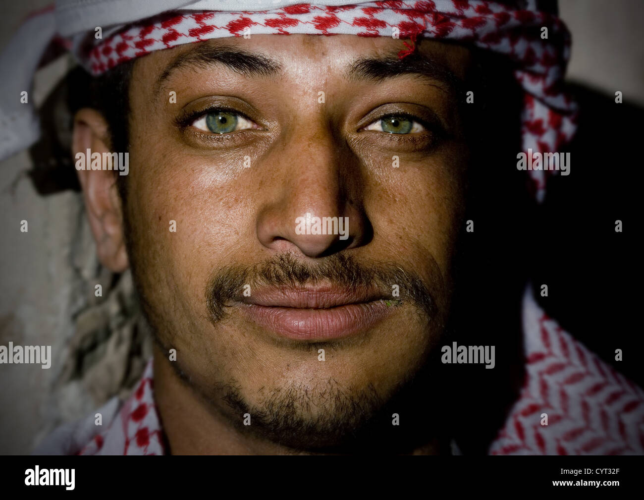 Young Man Chewing Qat, Sanaa, Yemen Stock Photo
