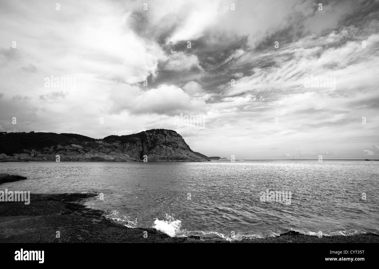 White sea foam splashing waves Black and White Stock Photos & Images ...