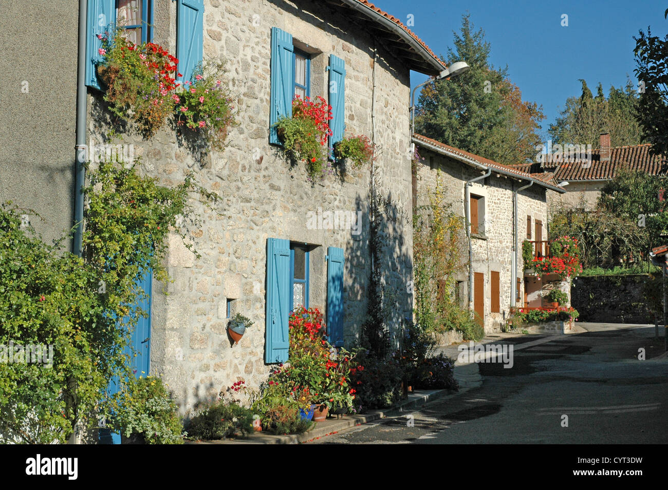 Street in  the museum village of  Montrol-Senard. Stock Photo