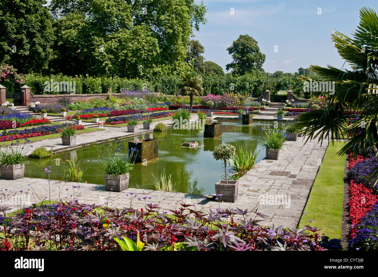 The Sunken Garden, Kensington Palace, Kensington Gardens, London Stock