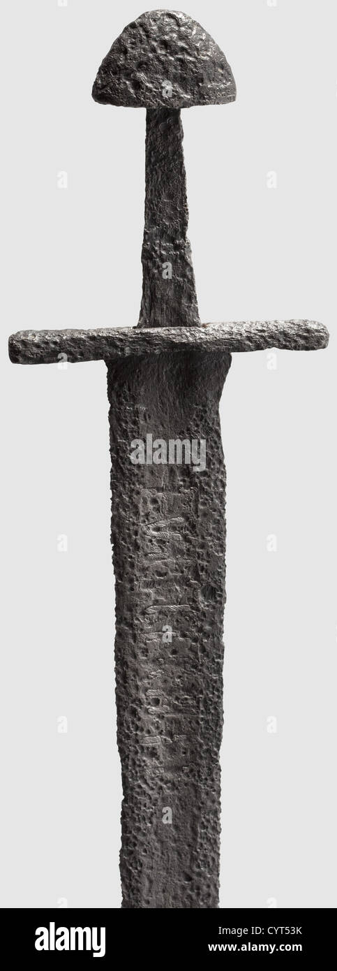 An inscribed sword,2nd Half of the 11th Century Slender blade with a ...