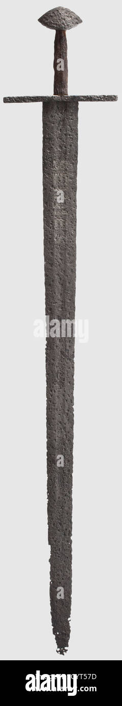 A German knightly sword,1st Half of the 13th Century Double-edged blade ...