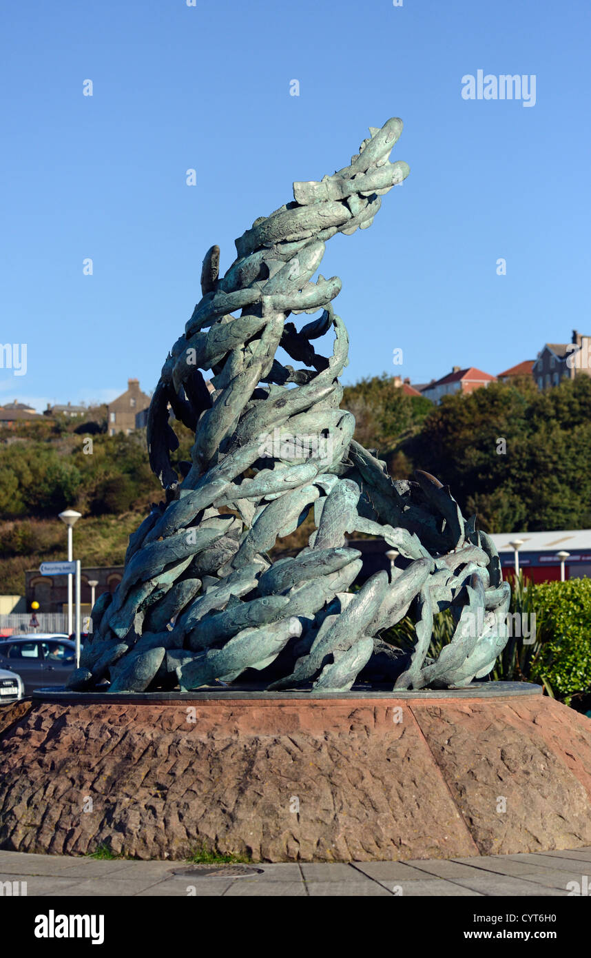 'The Whiting Shoal', outdoor sculpture. Bransty Row, North Shore
