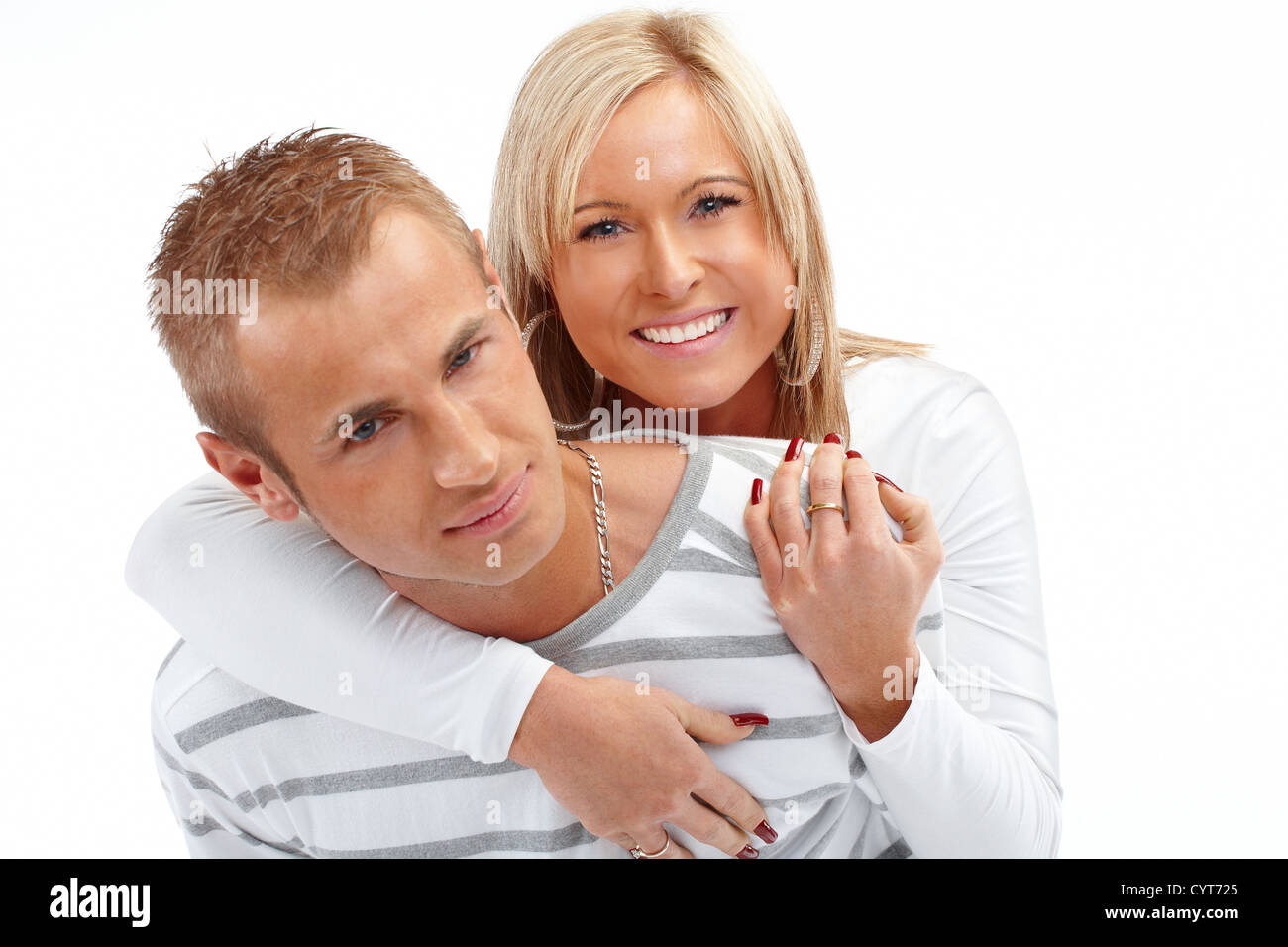 Portrait of a happy couple isolated on white background Stock Photo - Alamy