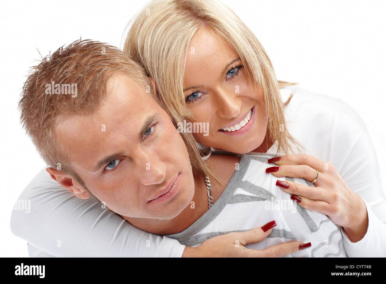 Portrait of a happy couple isolated on white background Stock Photo - Alamy