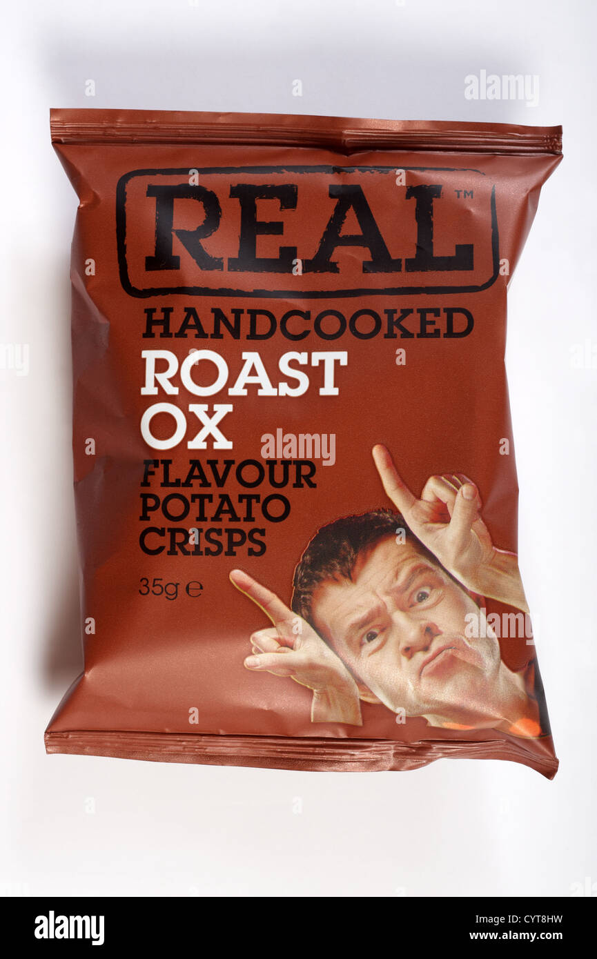 REAL hand cooked roast ox flavour crisps Stock Photo Alamy
