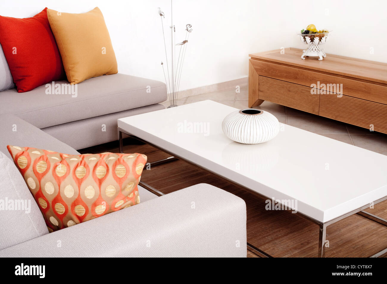 Living room with modern furnitures Stock Photo Alamy