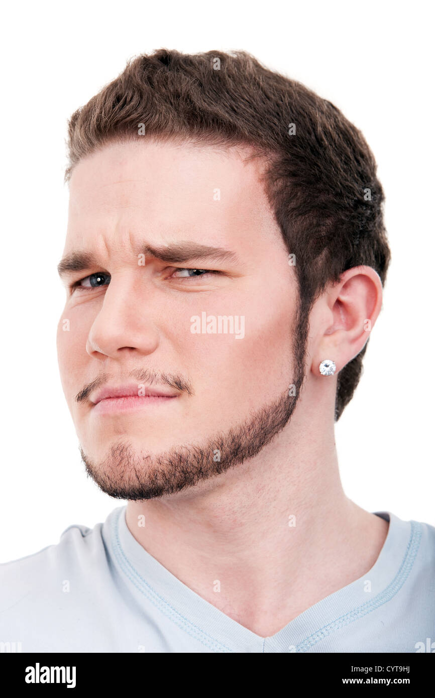 Portrait of young man on isolated white background Stock Photo - Alamy