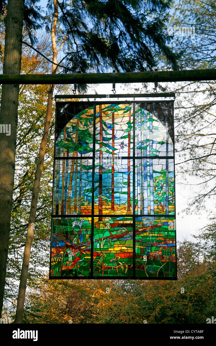 Cathedral window Sculpture Walk Forest of Dean Gloucestershire England