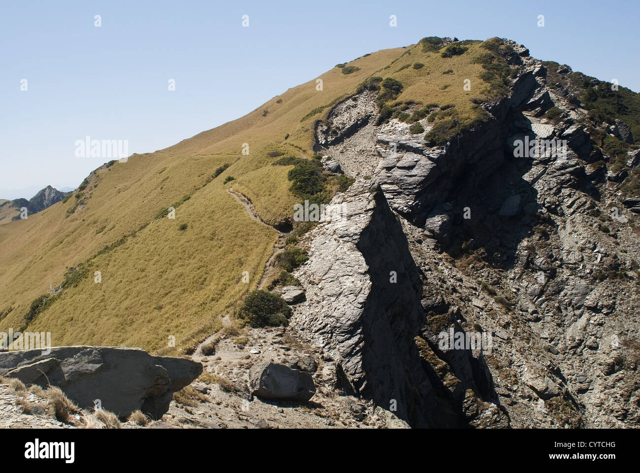 The dangerous rocky ravine in the high mountain Stock Photo Alamy