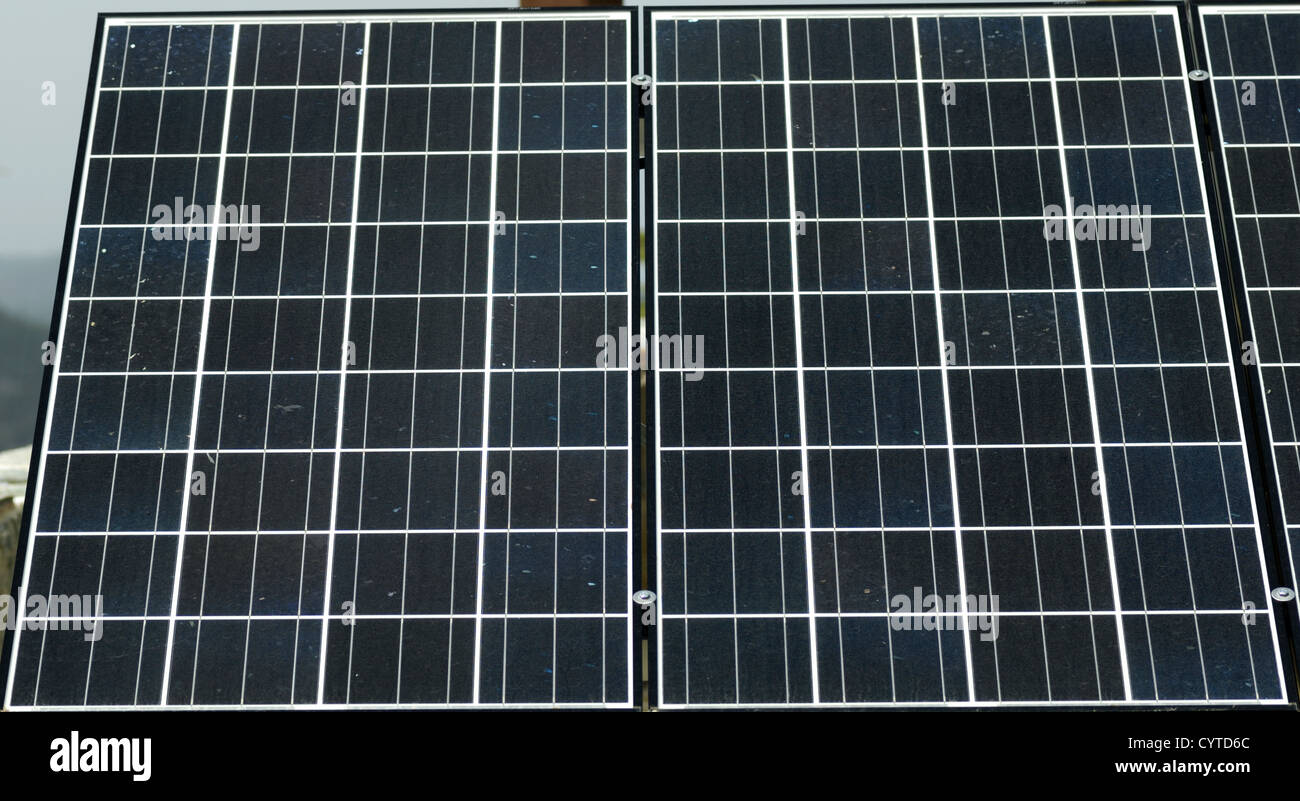 Solar photovoltaic cell panel Stock Photo