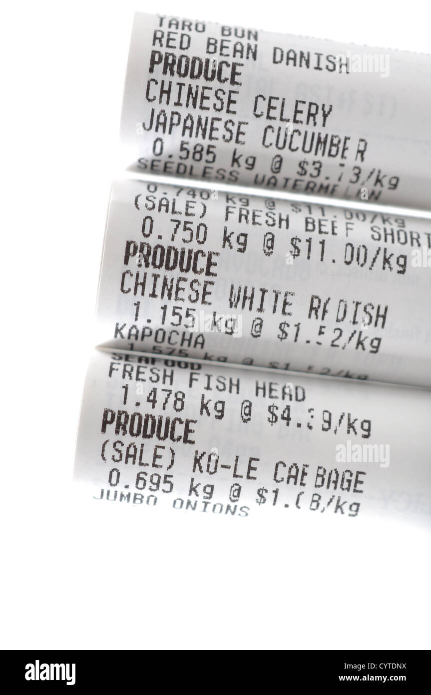 Grocery shopping list Stock Photo Alamy