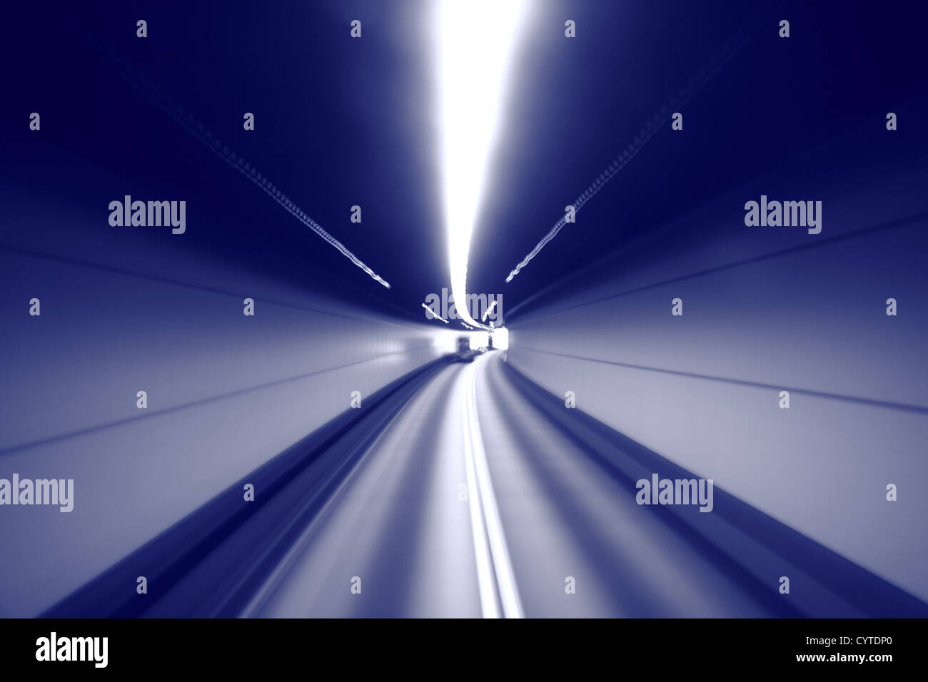tunnel in blur motion Stock Photo