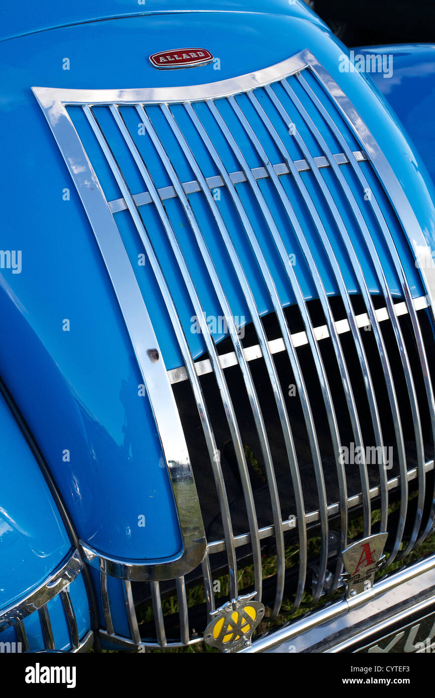 Allard P1 bonnet badge and radiator grill Stock Photo