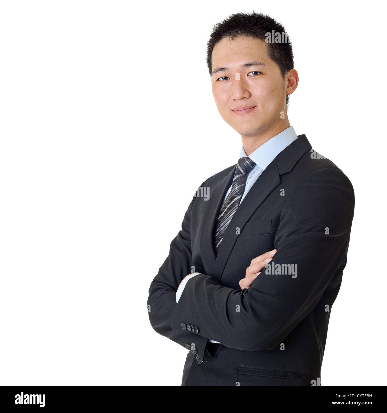 Asian young business man portrait on white background Stock Photo - Alamy