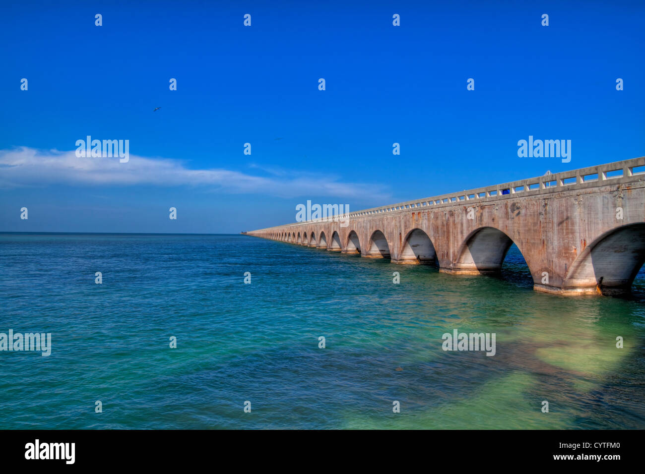 Old seven miles bridge to Key West Stock Photo Alamy