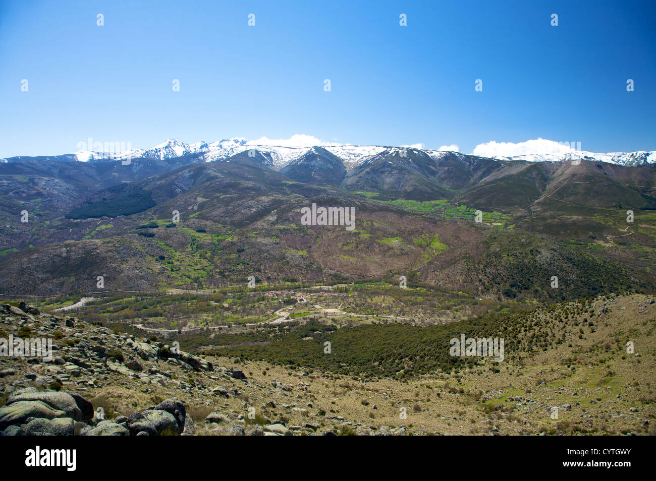 green valley at gredos mountains in avila spain Stock Photo - Alamy