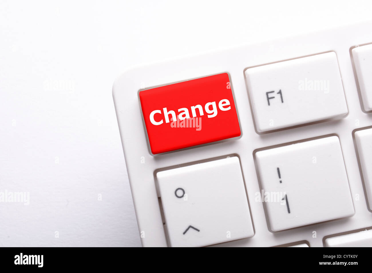 change concept with key on keyboard showing business success Stock ...