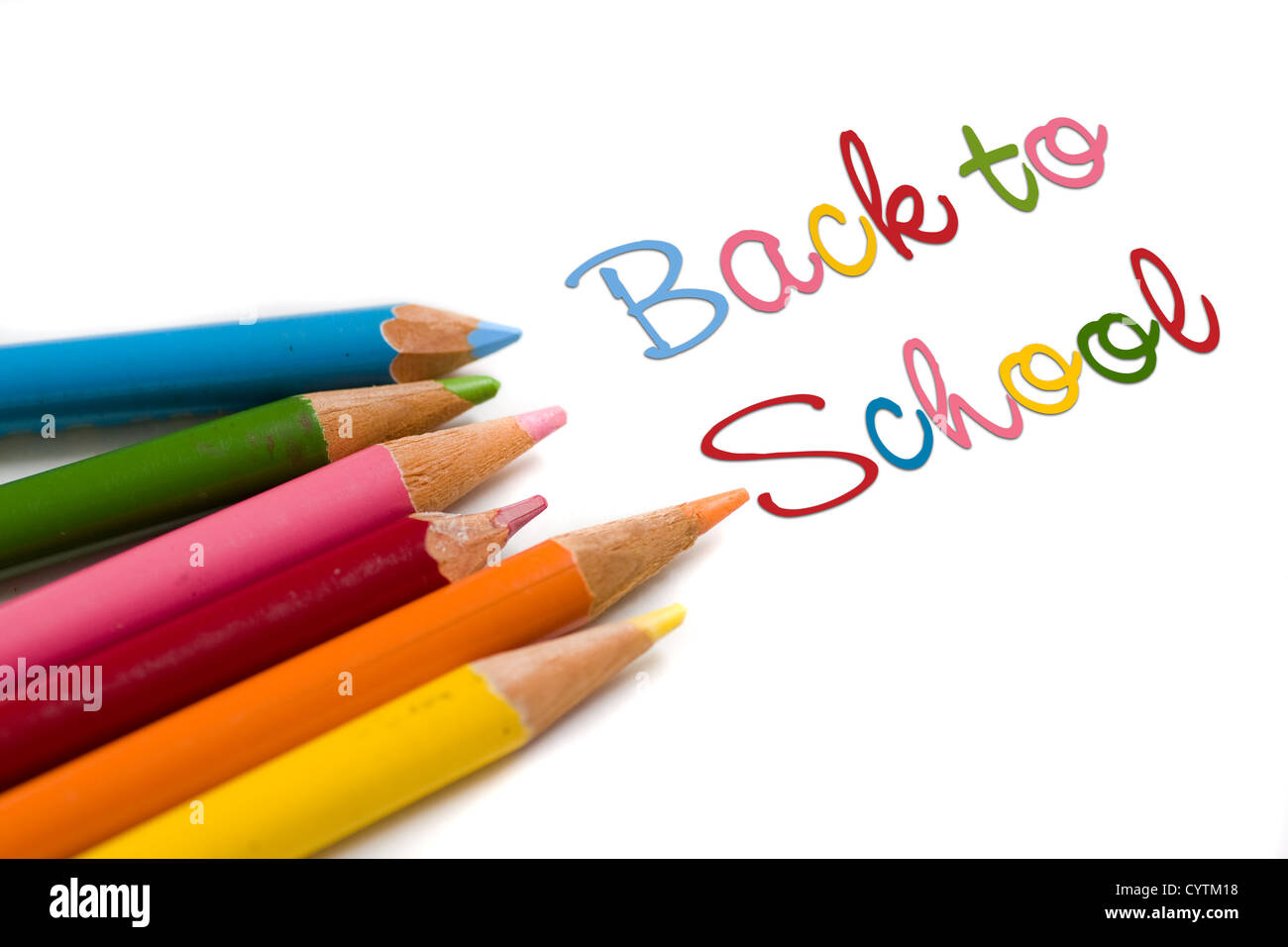 Set of color pencils with back to school text, concept special sale or ...