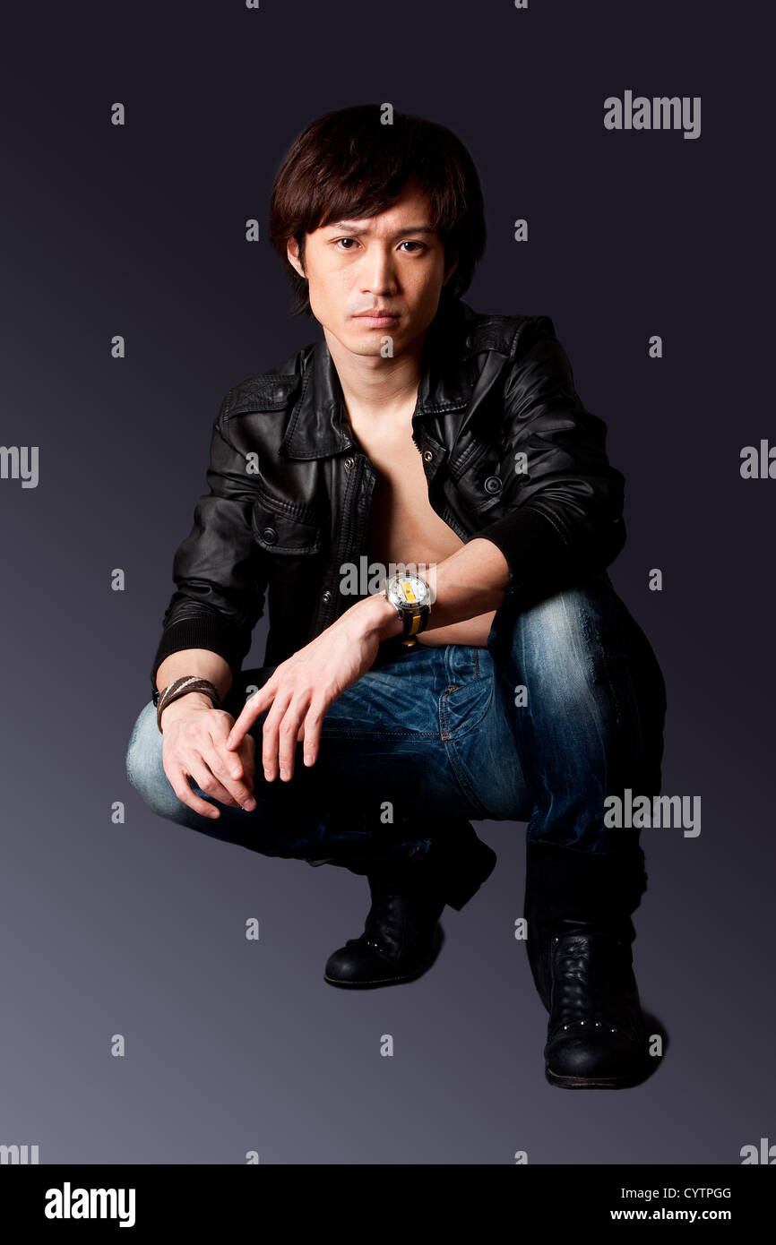 bare denim leather jacket