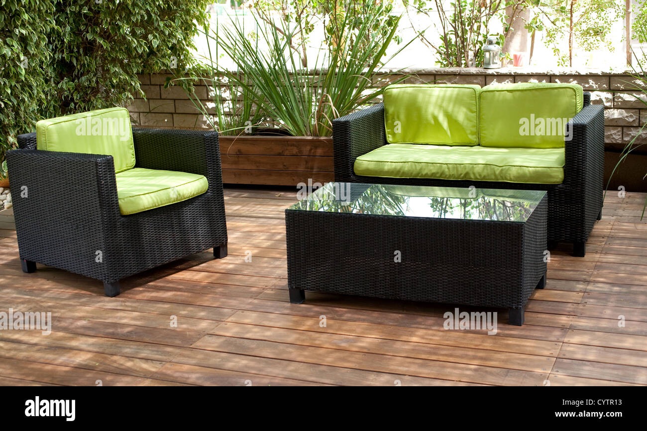 View of Scandinavian design, open area with wooden floor Stock Photo - Alamy