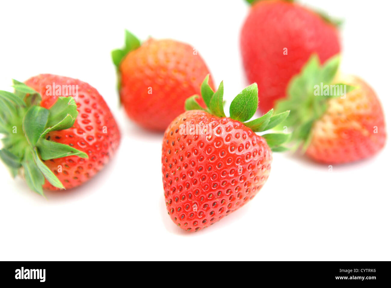 strawberries on white background Stock Photo - Alamy