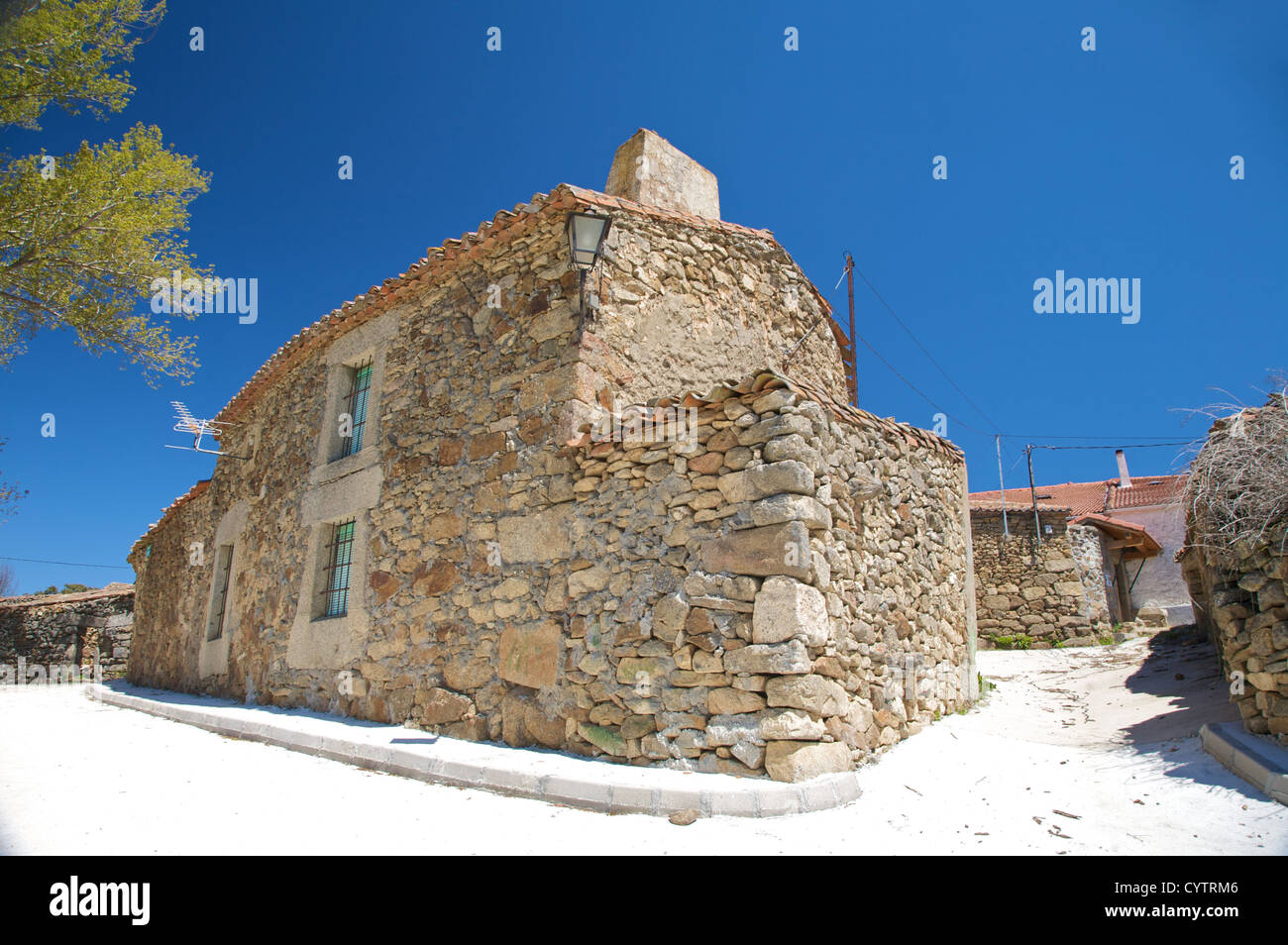 collado village streets in avila spain Stock Photo - Alamy