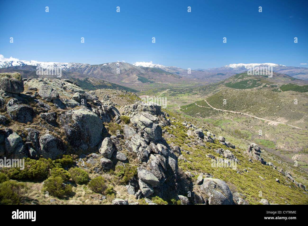 green valley at gredos mountains in avila spain Stock Photo - Alamy