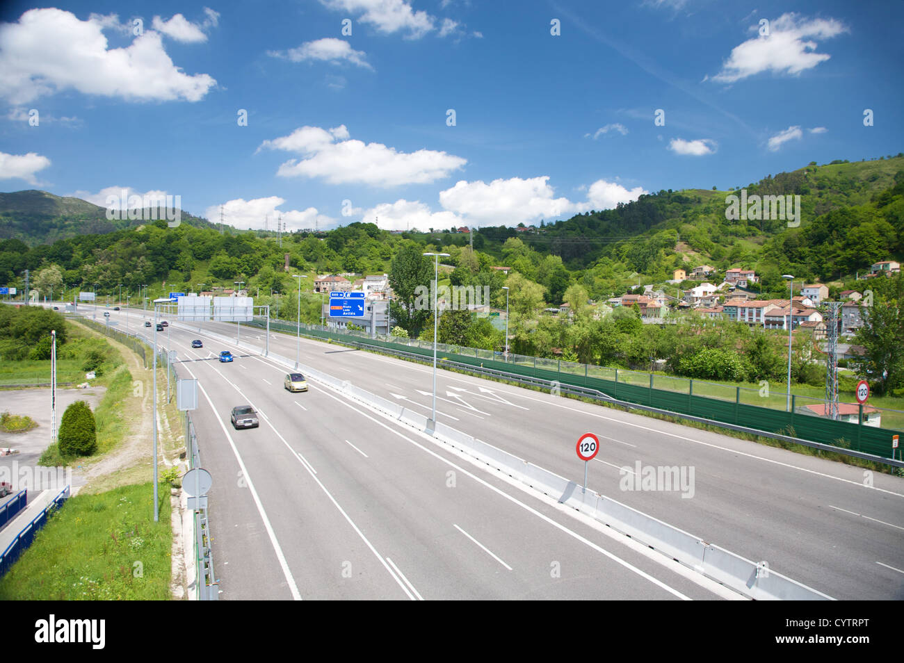 highway at langreo city in asturias spain Stock Photo